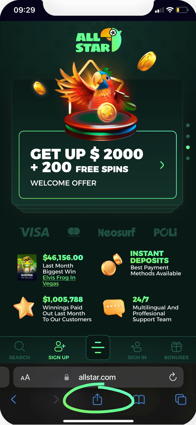 phone - allstar casino